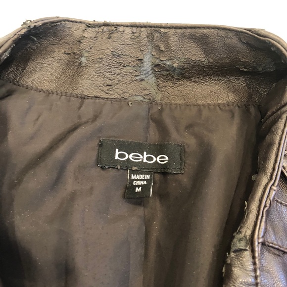 Bebe dark brown faux leather jacket size small - Picture 5 of 5